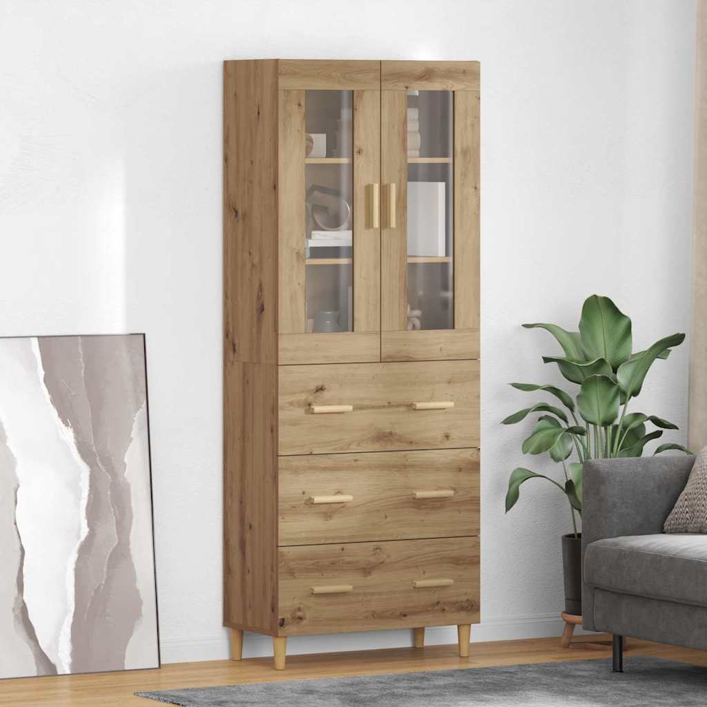 Credenza con cassetto Rovere artigianale 69,5 x 34 x 180 cm