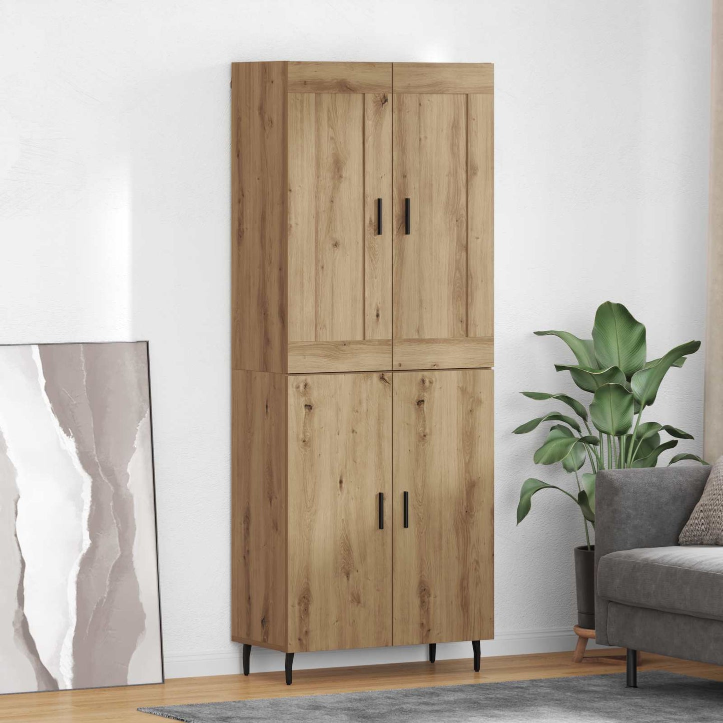 Credenza 2 pcs Rovere artigianale Legno multistrato