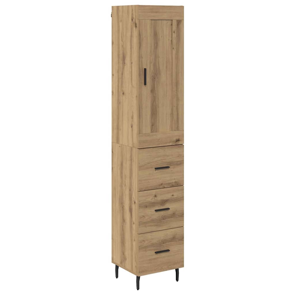 Credenza con cassetto Rovere artigianale 34,5 x 34 x 180 cm