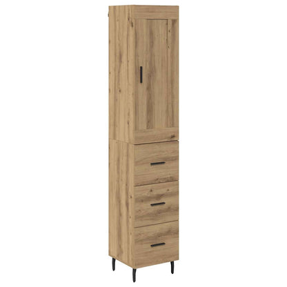 Credenza con cassetto Rovere artigianale 34,5 x 34 x 180 cm