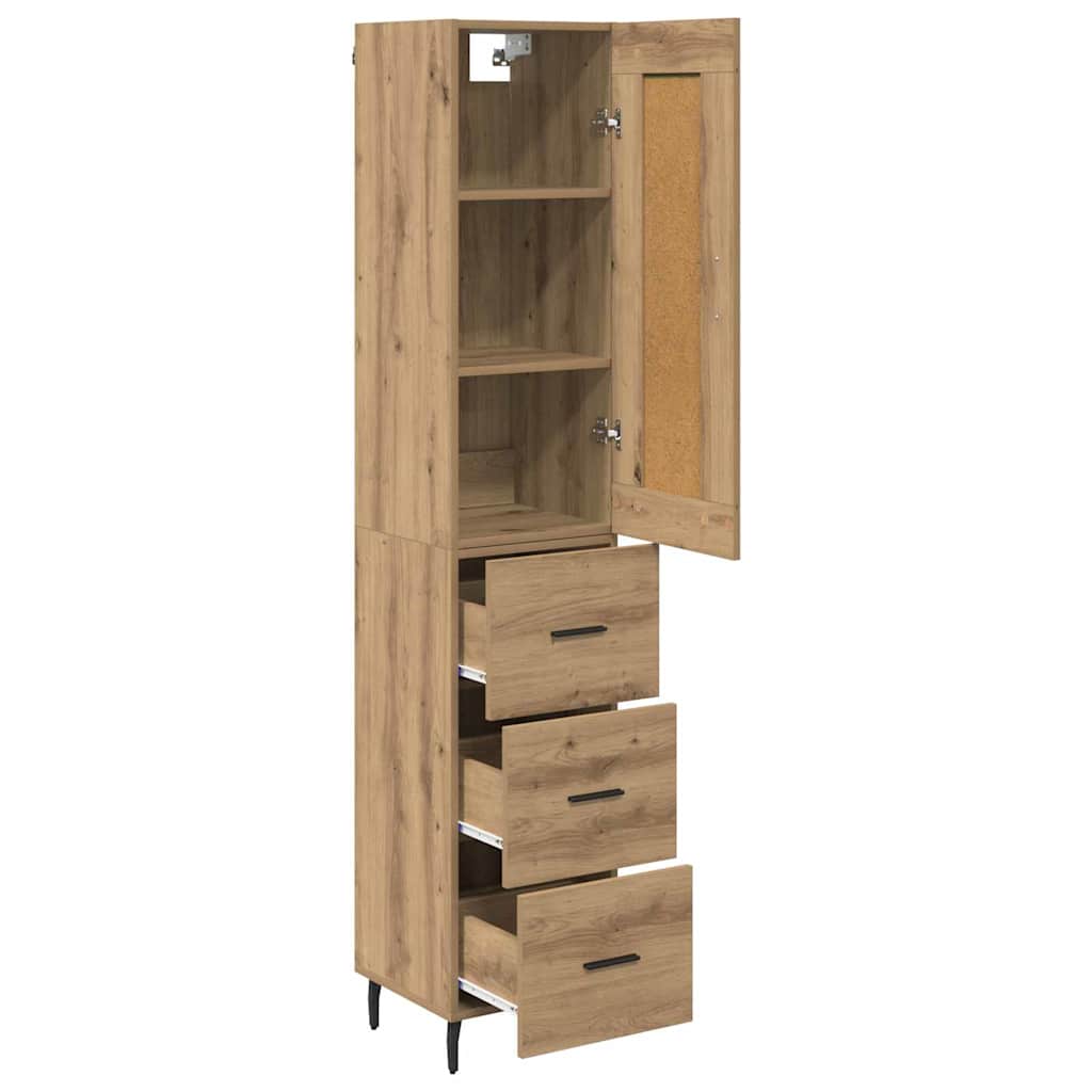 Credenza con cassetto Rovere artigianale 34,5 x 34 x 180 cm