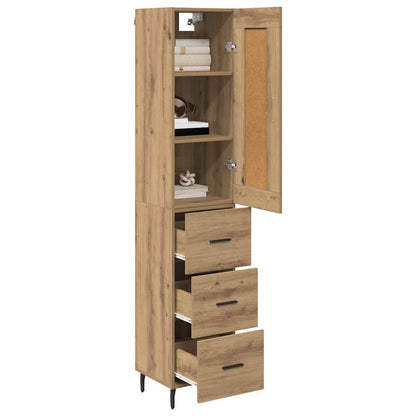 Credenza con cassetto Rovere artigianale 34,5 x 34 x 180 cm