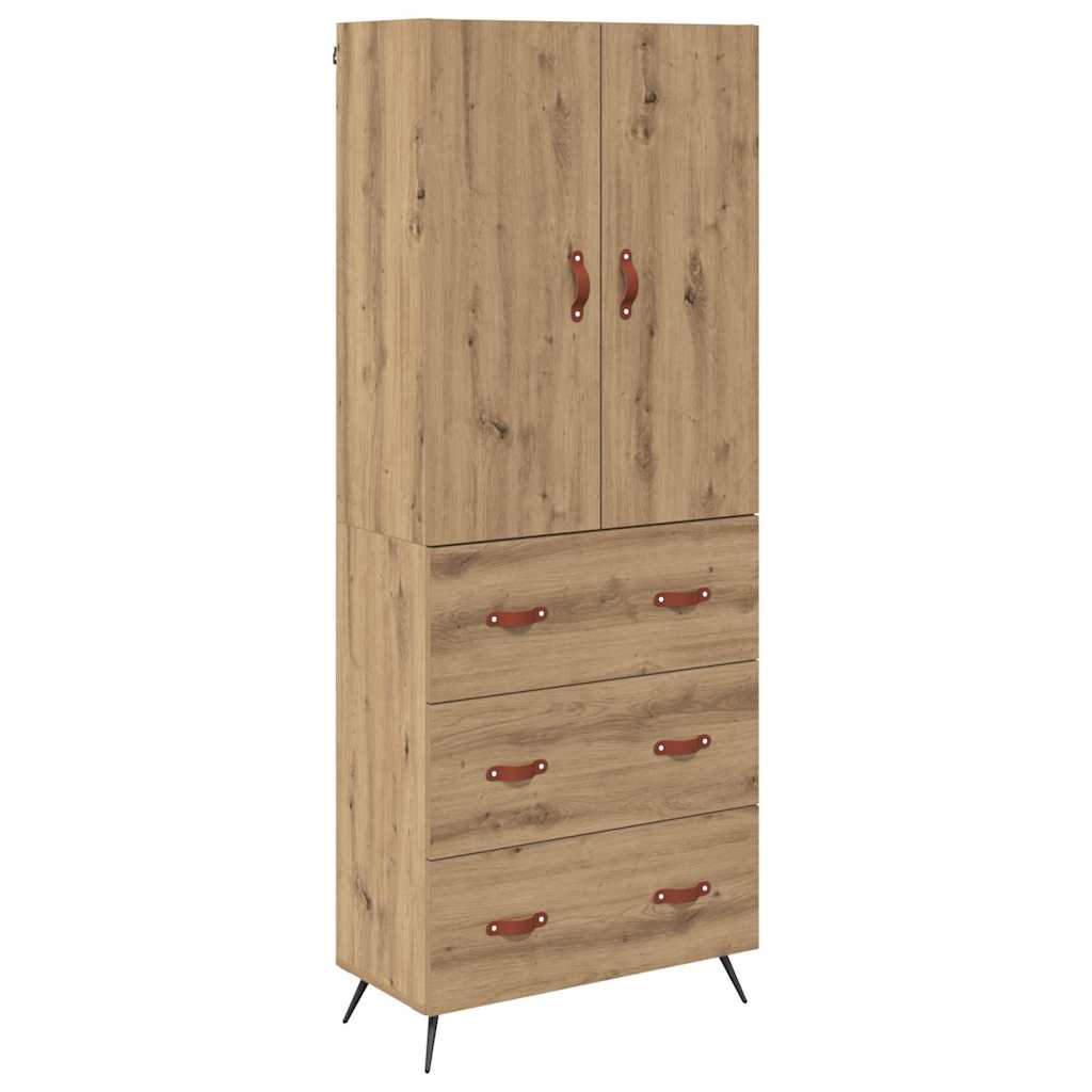 Credenza con cassetto Rovere artigianale 69,5 x 34 x 180 cm