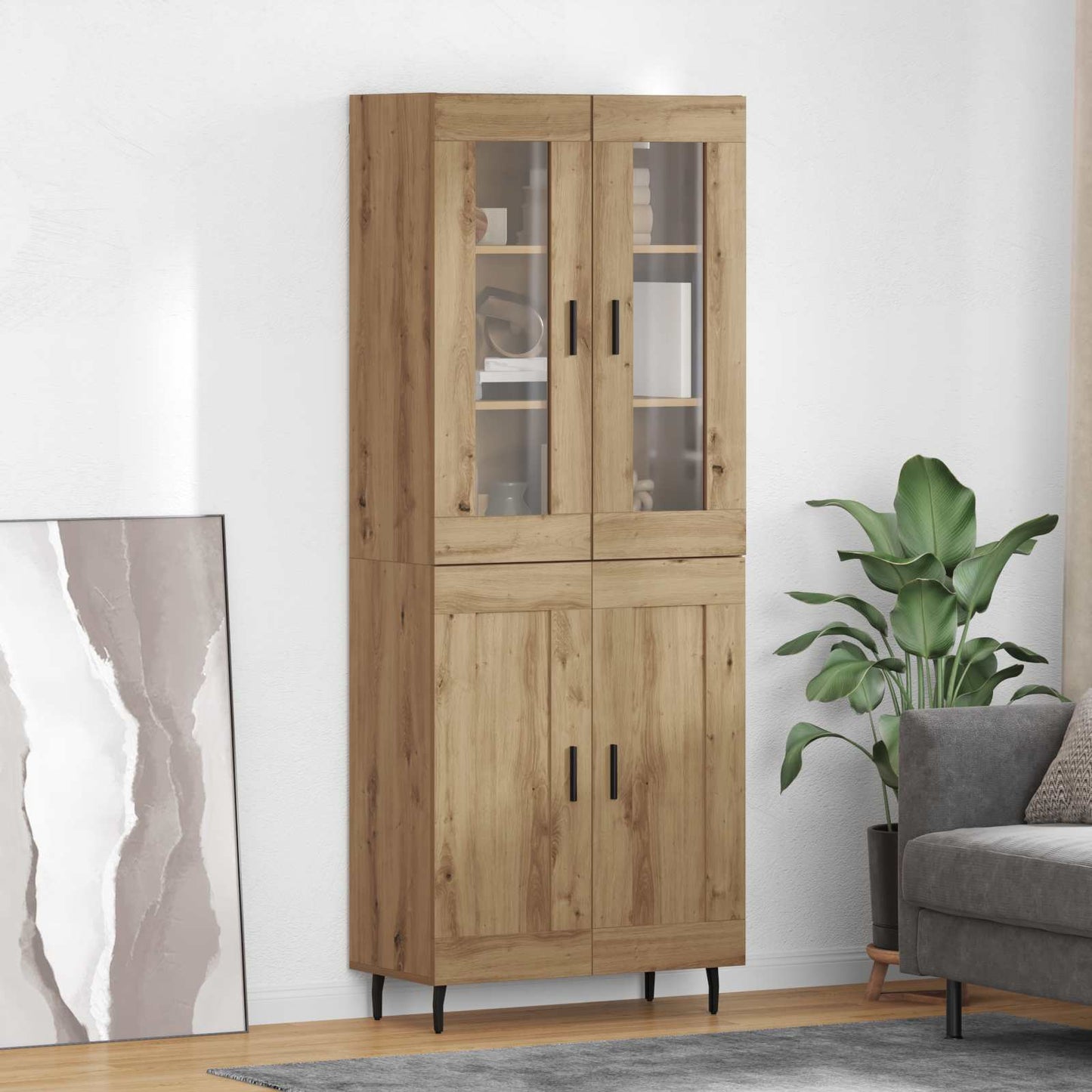 Credenza 2 pcs Rovere artigianale Legno multistrato