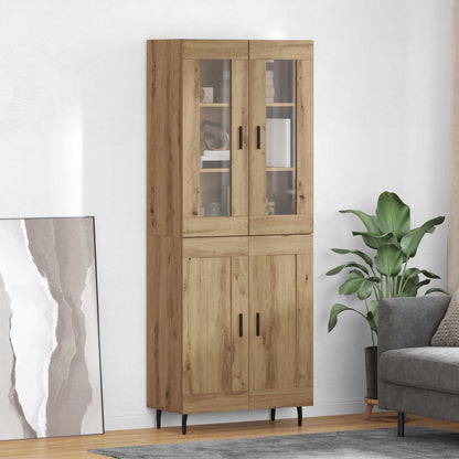 Credenza 2 pcs Rovere artigianale Legno multistrato