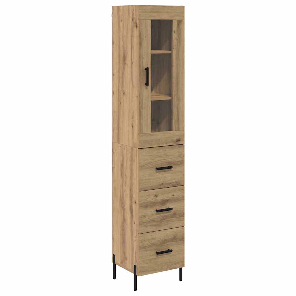 Credenza con cassetto Rovere artigianale 34,5 x 34 x 180 cm
