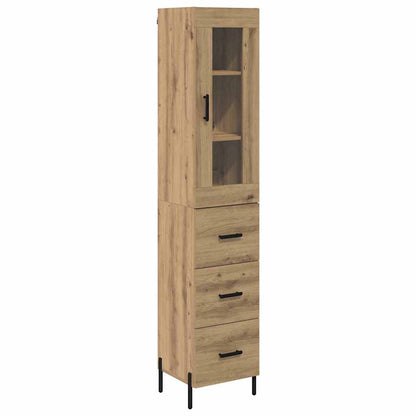 Credenza con cassetto Rovere artigianale 34,5 x 34 x 180 cm