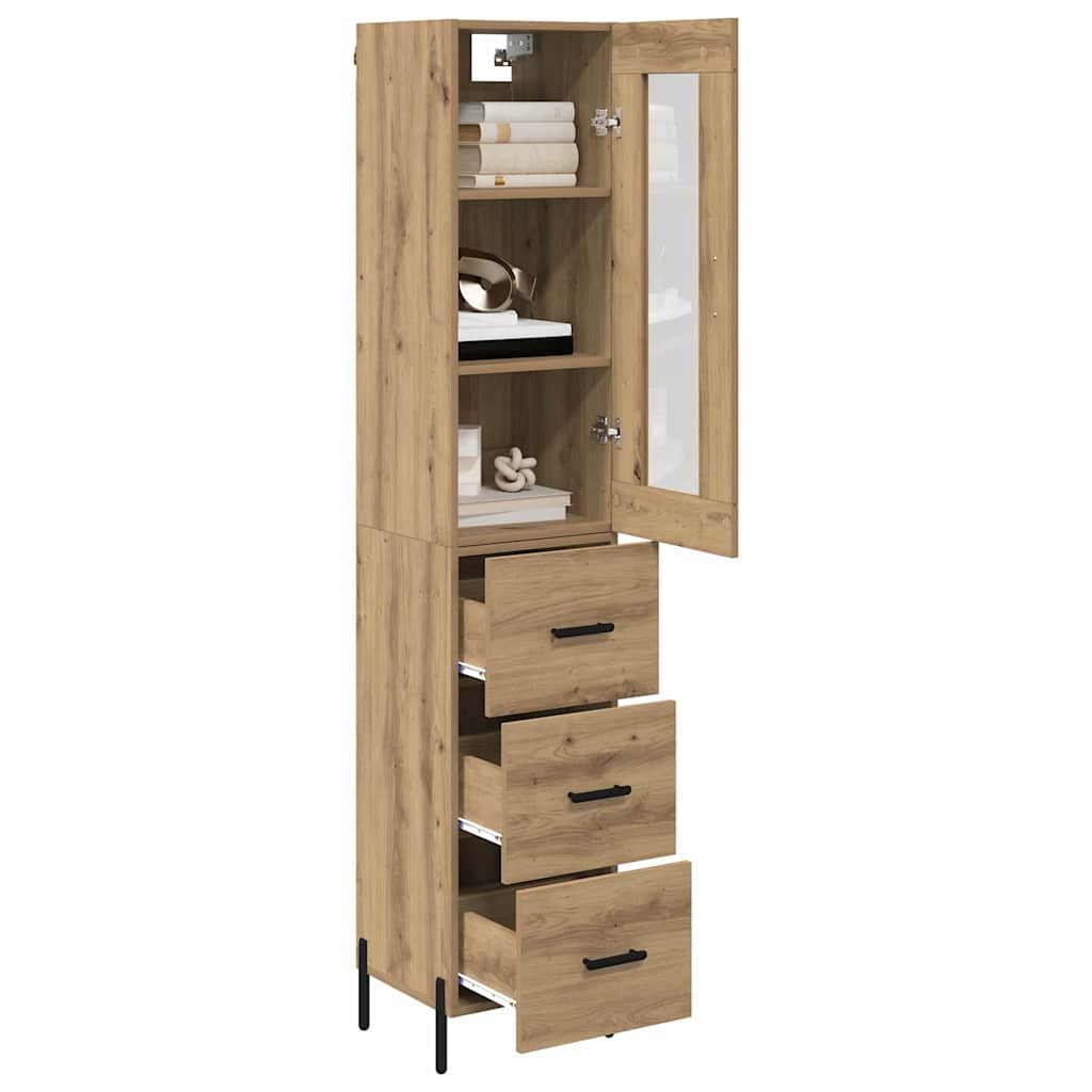 Credenza con cassetto Rovere artigianale 34,5 x 34 x 180 cm