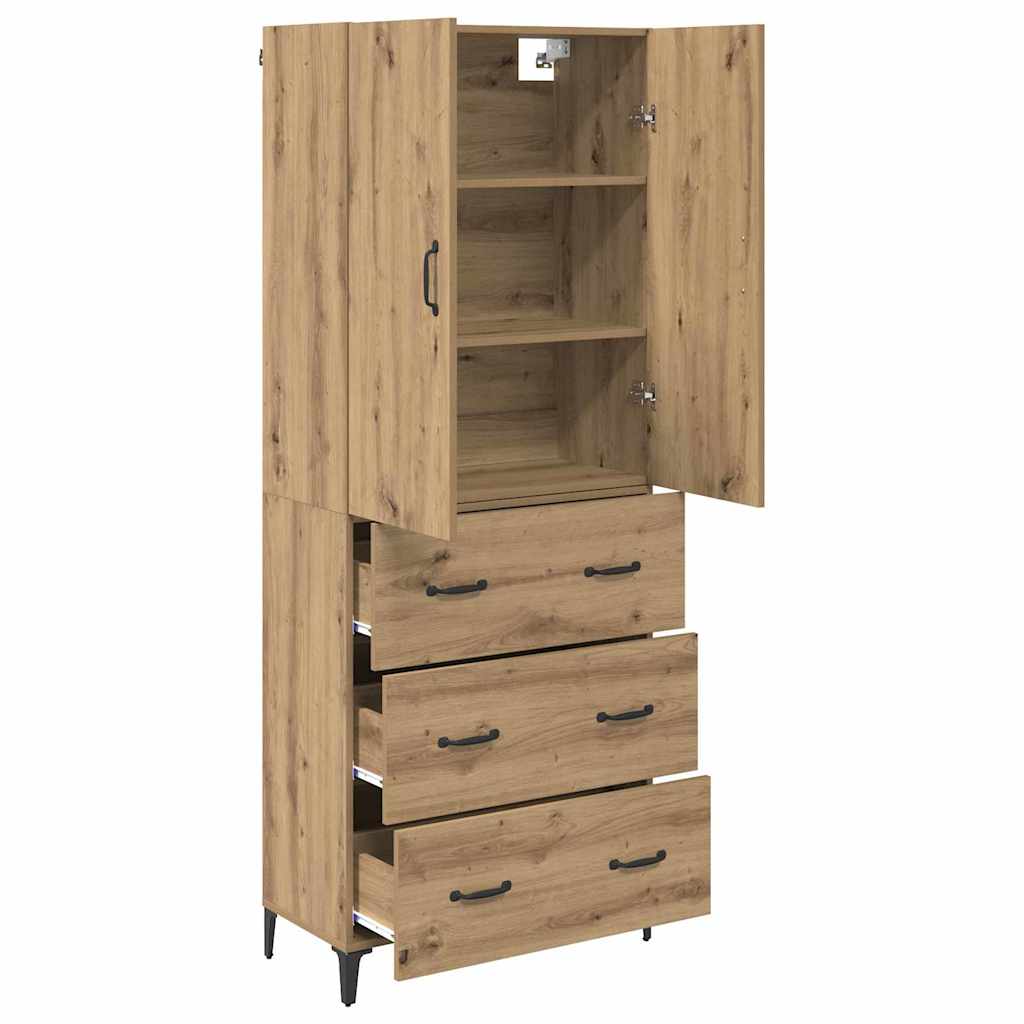 Credenza con cassetto Rovere artigianale 69,5 x 34 x 180 cm