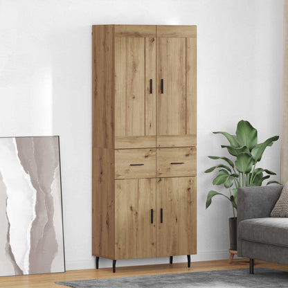 Credenza 2 pcs Rovere artigianale Legno multistrato