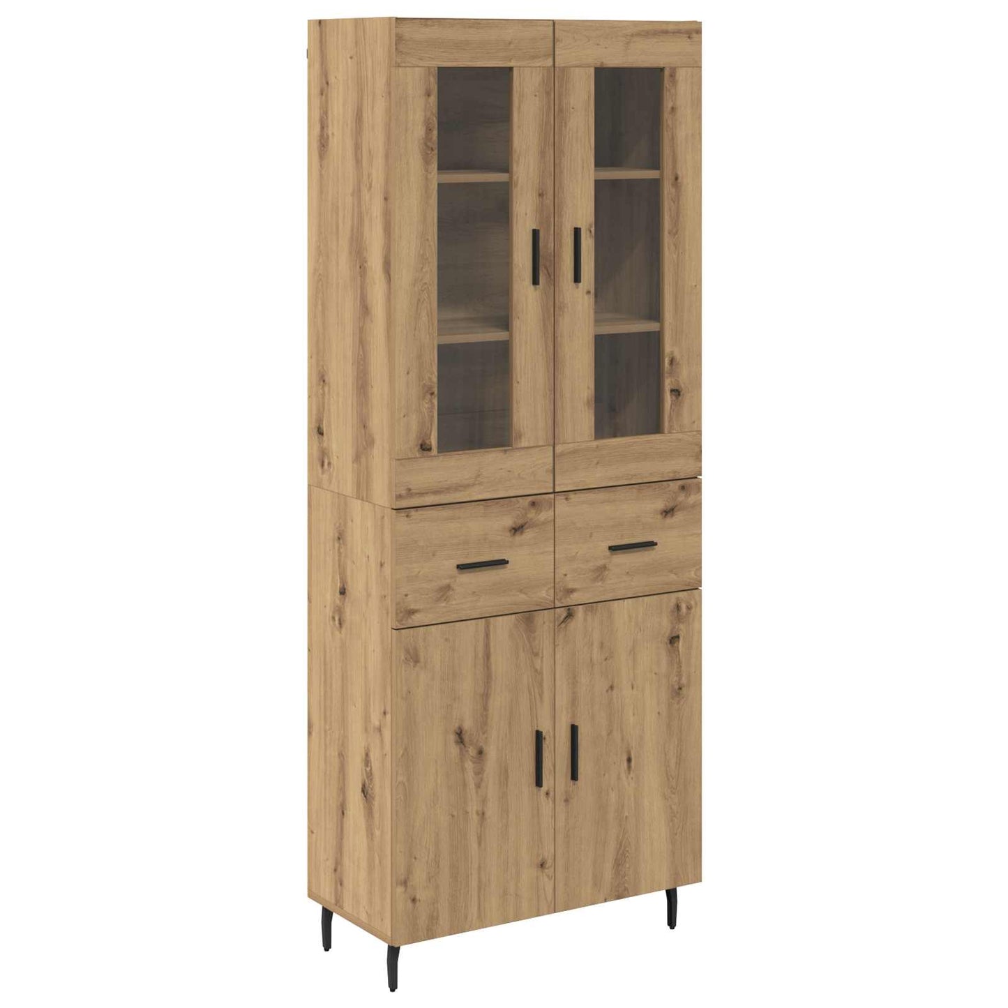 Credenza 2 pcs Rovere artigianale Legno multistrato