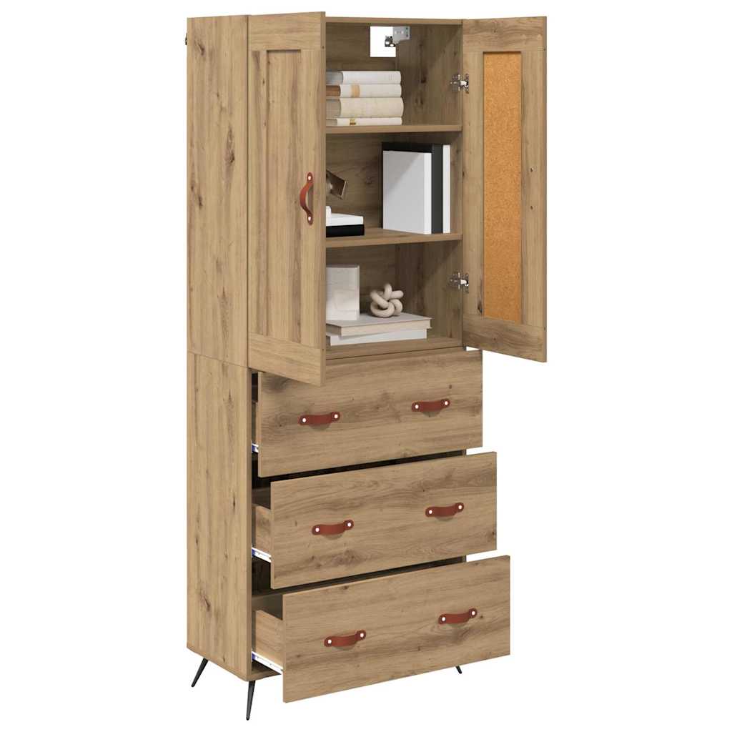 Credenza con cassetto Rovere artigianale 69,5 x 34 x 180 cm