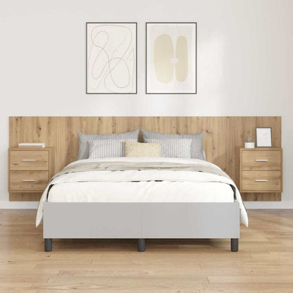 Testata con Comodino 3 pcs Rovere artigianale Legno multistrato