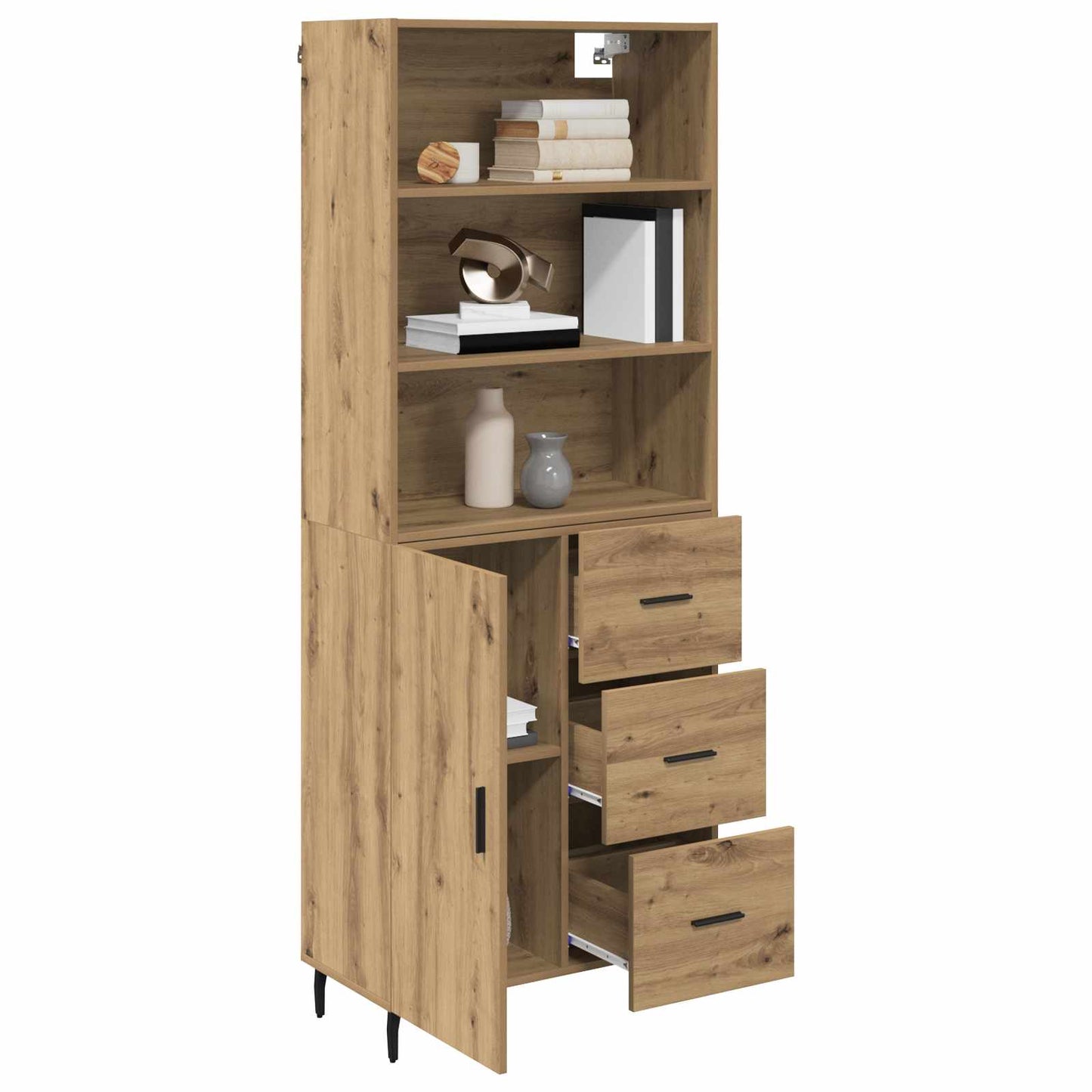 Credenza con cassetto Rovere artigianale 69,5 x 34 x 180 cm
