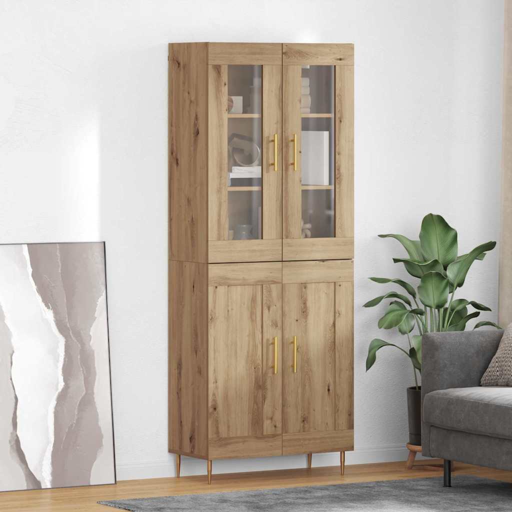 Credenza 2 pcs Rovere artigianale Legno multistrato