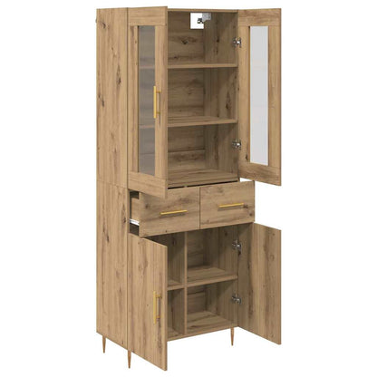 Credenza 2 pcs Rovere artigianale Legno multistrato