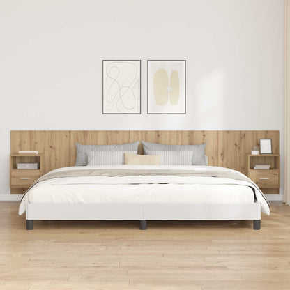 Testata con Comodino 3 pcs Rovere artigianale Legno multistrato