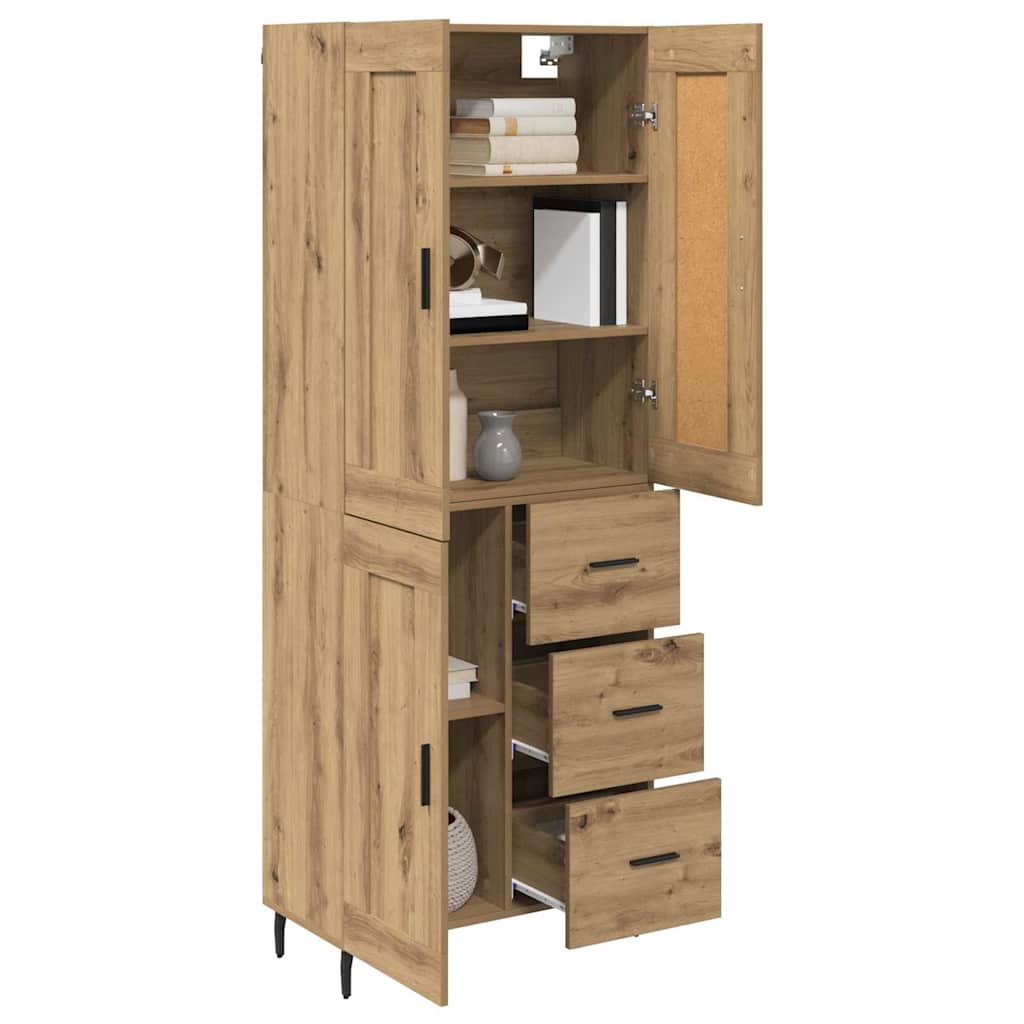 Credenza 2 pcs Rovere artigianale Legno multistrato