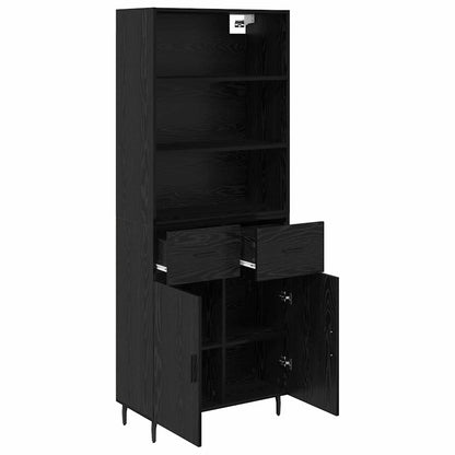 Credenza con cassetto Rovere Nero 69,5 x 34 x 180 cm
