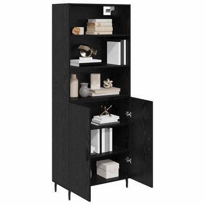 Credenza Rovere Nero 69,5 x 34 x 180 cm