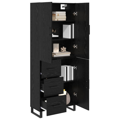 Credenza con cassetto 2 pcs Rovere Nero 69,5 x 34 x 180 cm
