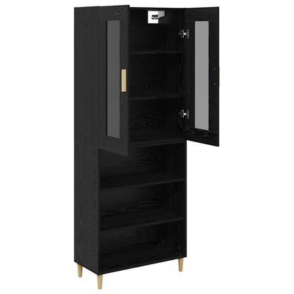 Credenza Rovere Nero 69,5 x 34 x 180 cm