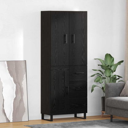 Credenza con cassetto 2 pcs Rovere Nero 69,5 x 34 x 180 cm