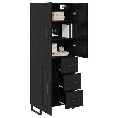 Credenza con cassetto 2 pcs Rovere Nero 69,5 x 34 x 180 cm