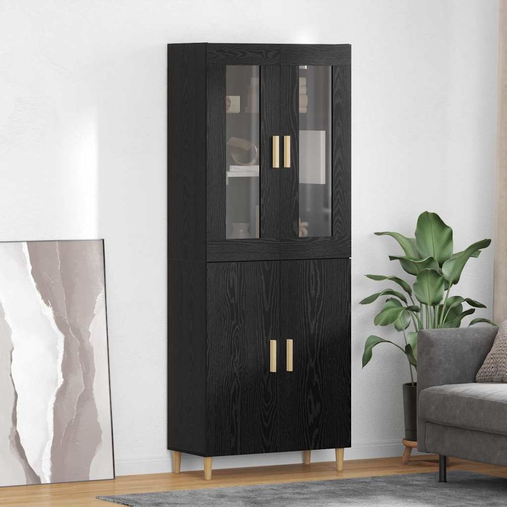 Credenza Rovere Nero 69,5 x 34 x 180 cm