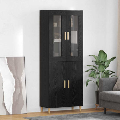 Credenza Rovere Nero 69,5 x 34 x 180 cm