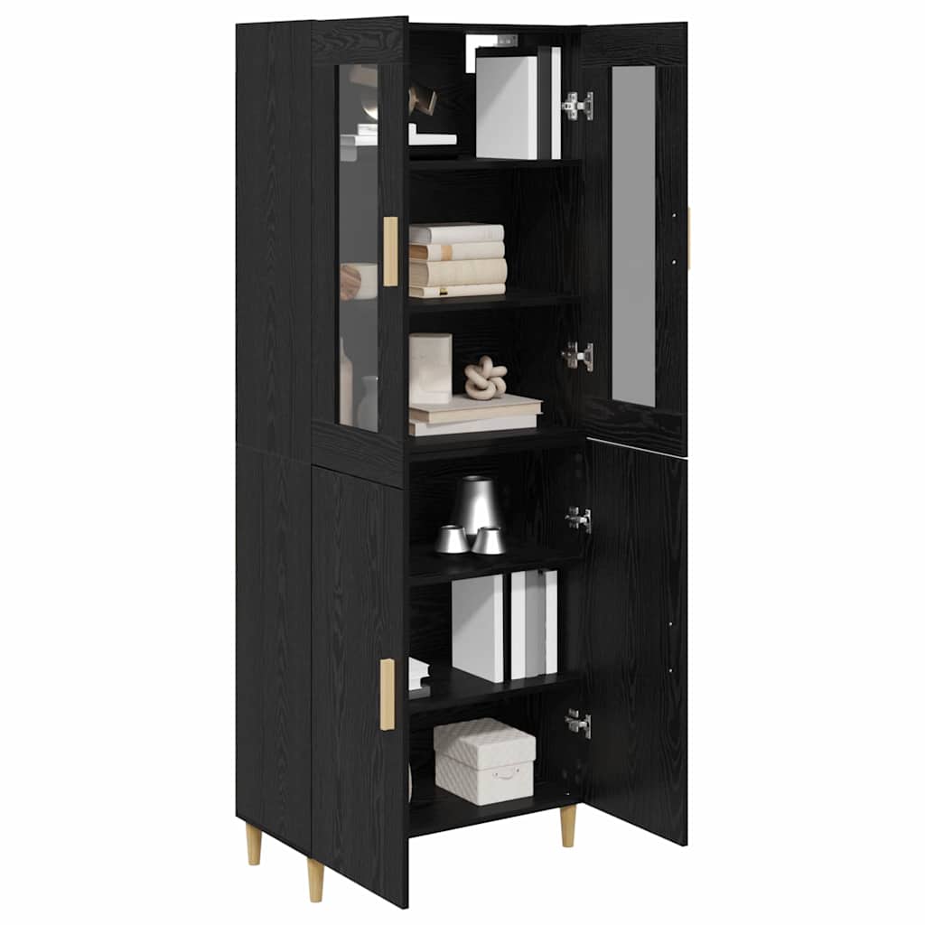 Credenza Rovere Nero 69,5 x 34 x 180 cm