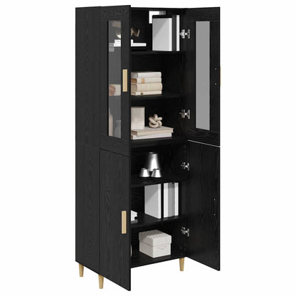 Credenza Rovere Nero 69,5 x 34 x 180 cm