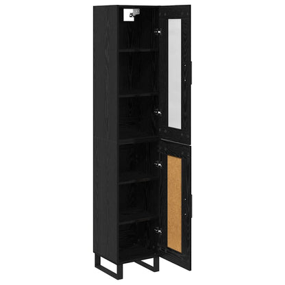 Credenza Rovere Nero 34,5 x 34 x 180 cm Legno multistrato