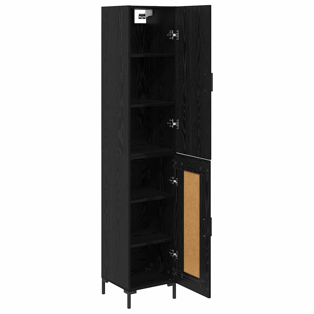 Credenza Rovere Nero 34,5 x 34 x 180 cm Legno multistrato