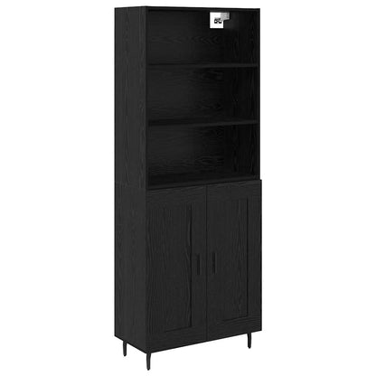 Credenza Rovere Nero 69,5 x 34 x 180 cm