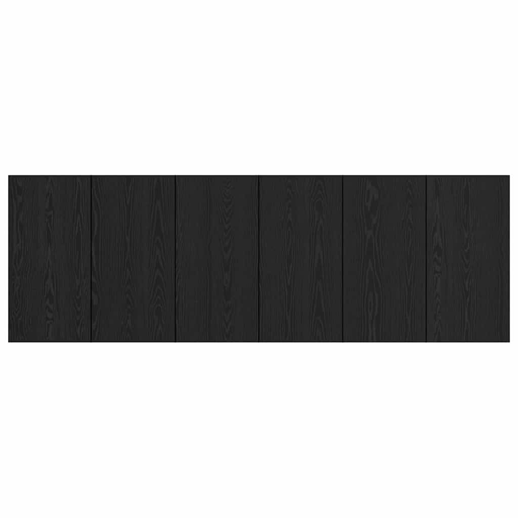 Testata con Comodino 3 pcs Rovere Nero Legno multistrato