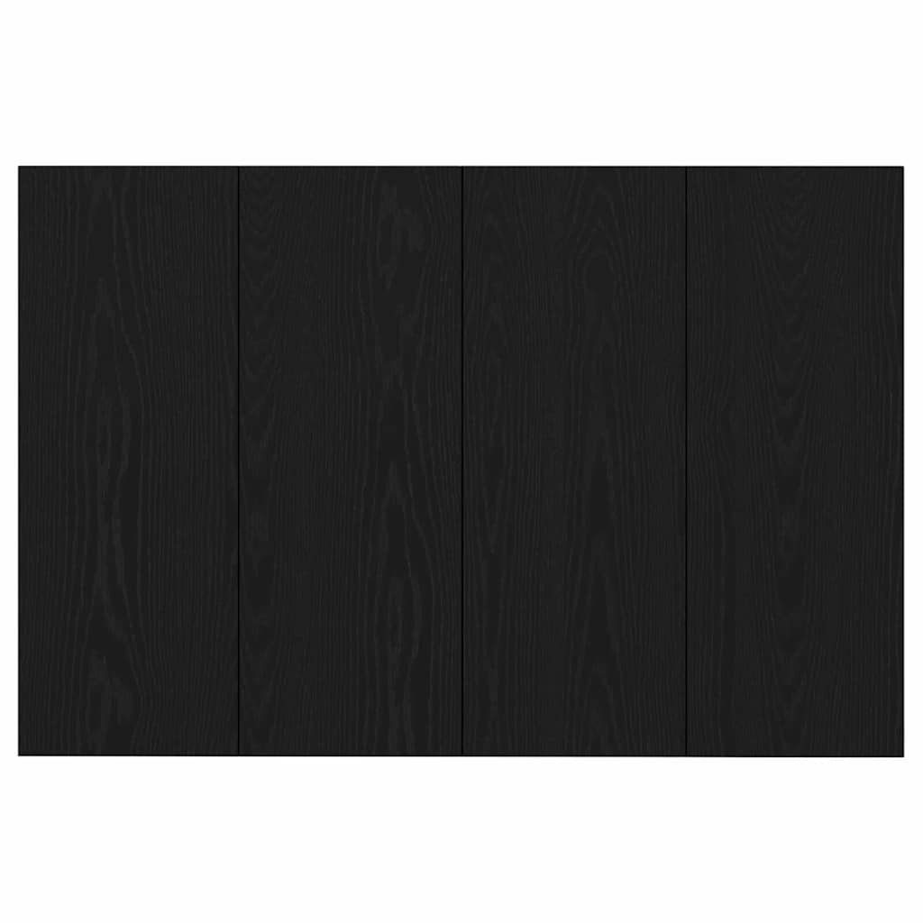 Testata con Comodino 3 pcs Rovere Nero Legno multistrato