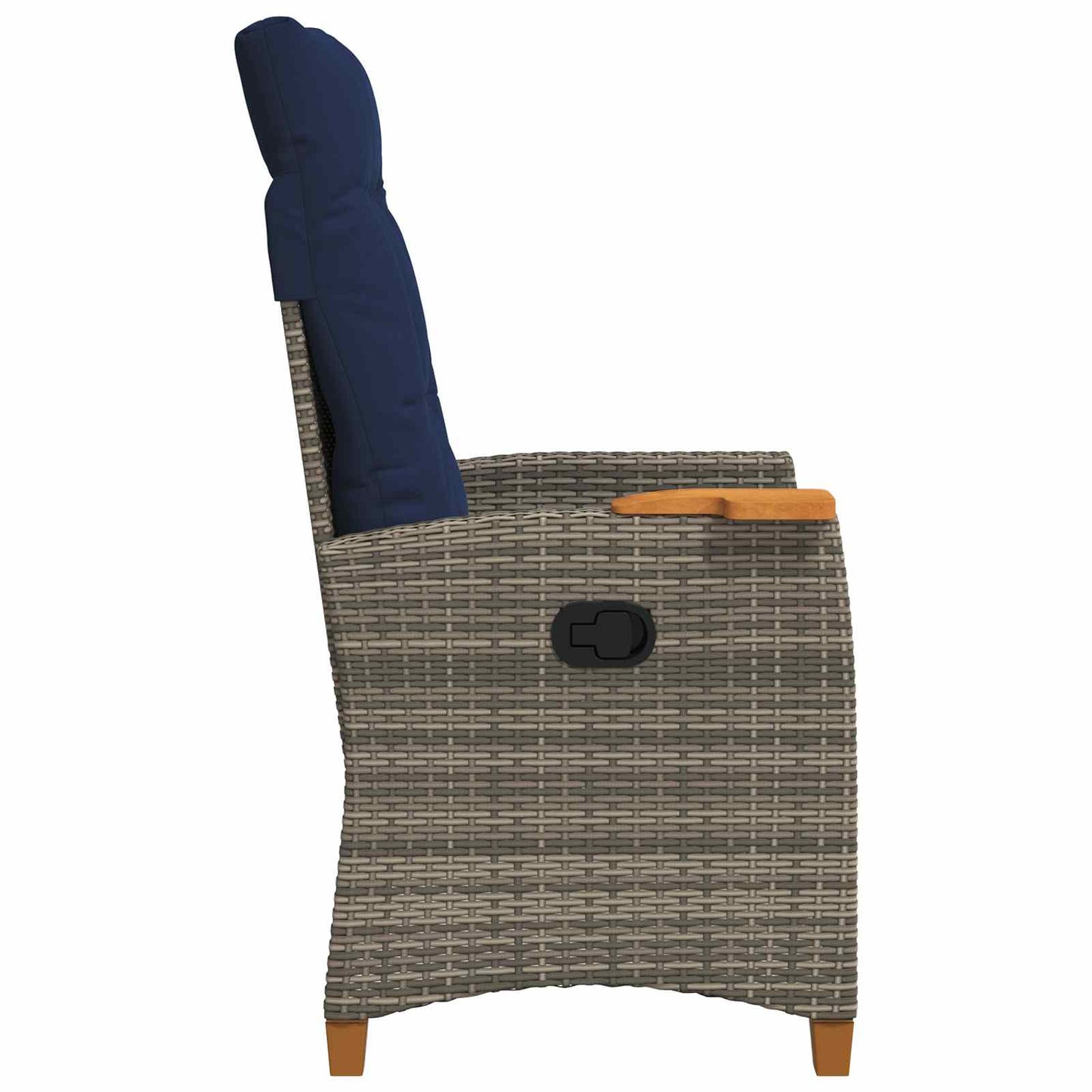 Poltrona reclinabile con tavolino 62 x 64 x 112 cm polyrattan