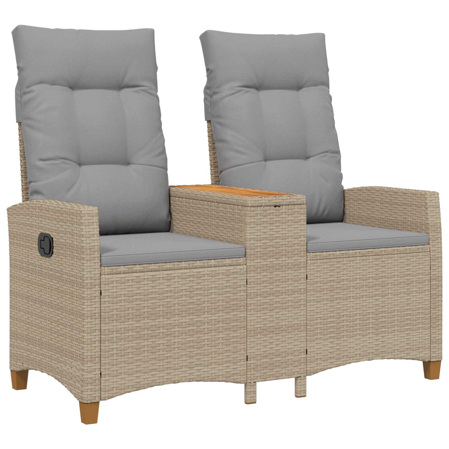 Panchina reclinabile con tavolo Beige e Grigio Chiaro