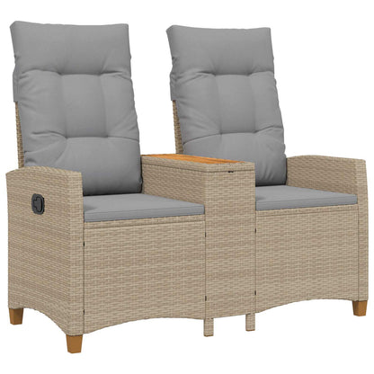 Panchina reclinabile con tavolo Beige e Grigio Chiaro