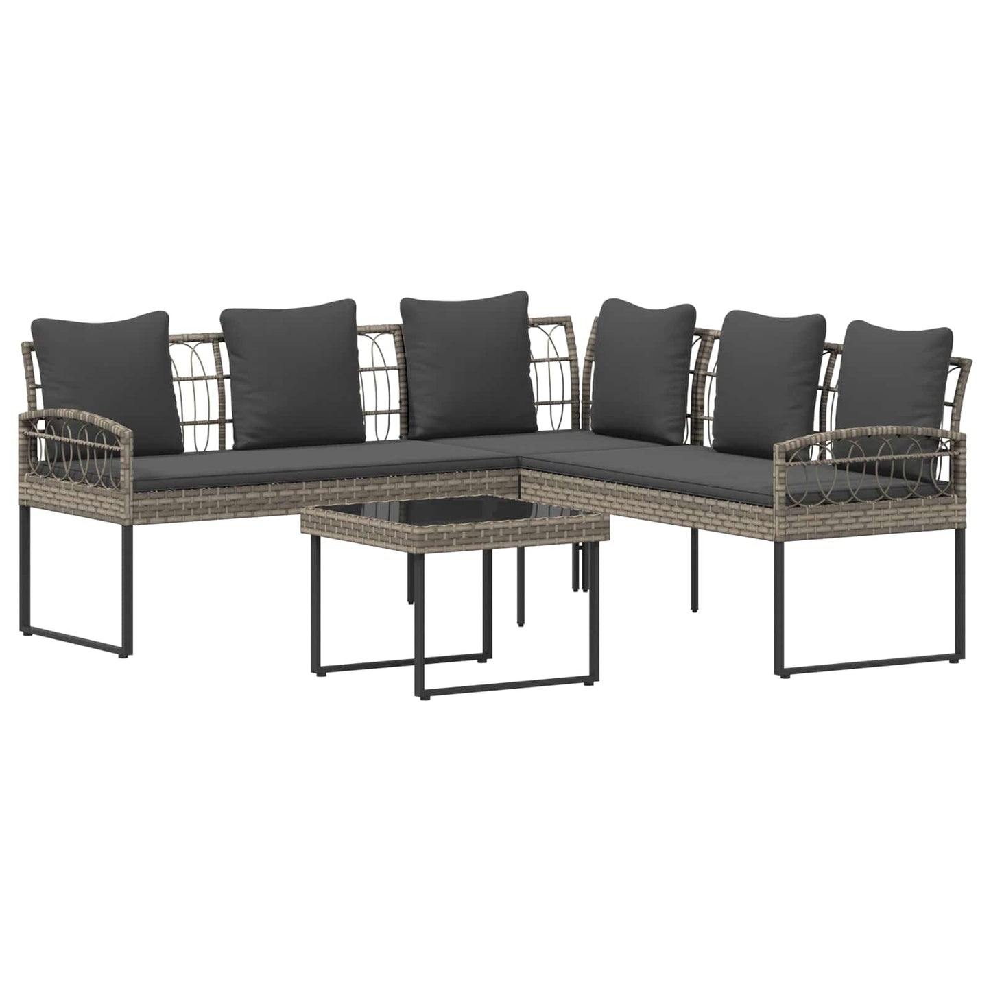 Set di Divano da Giardino con cuscino 2 pcs Grigio