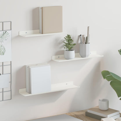 Mensola sospesa 3 pcs Bianco 40 x 9 x 2,5 cm Acciaio