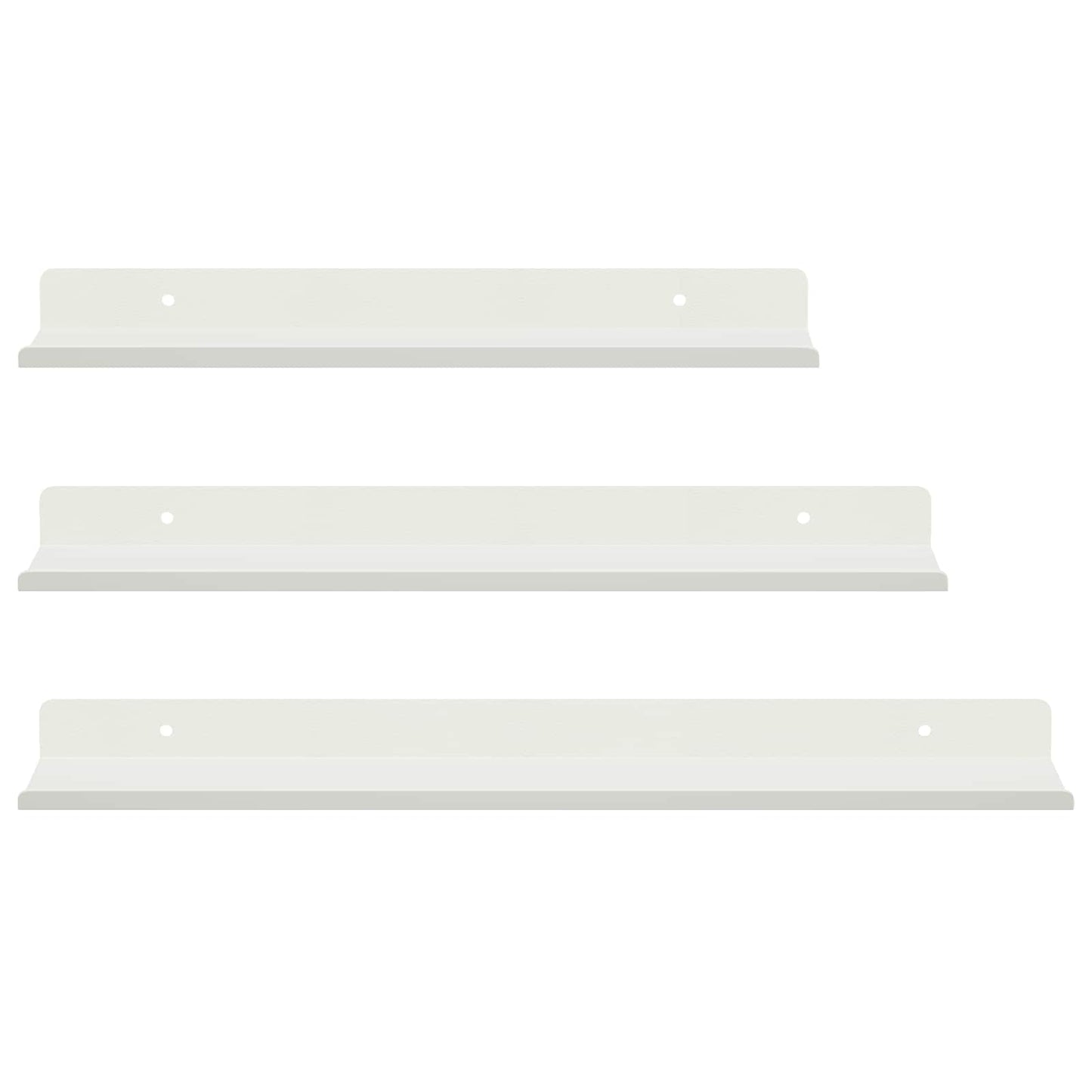 Mensola sospesa 3 pcs Bianco 40 x 9 x 2,5 cm Acciaio