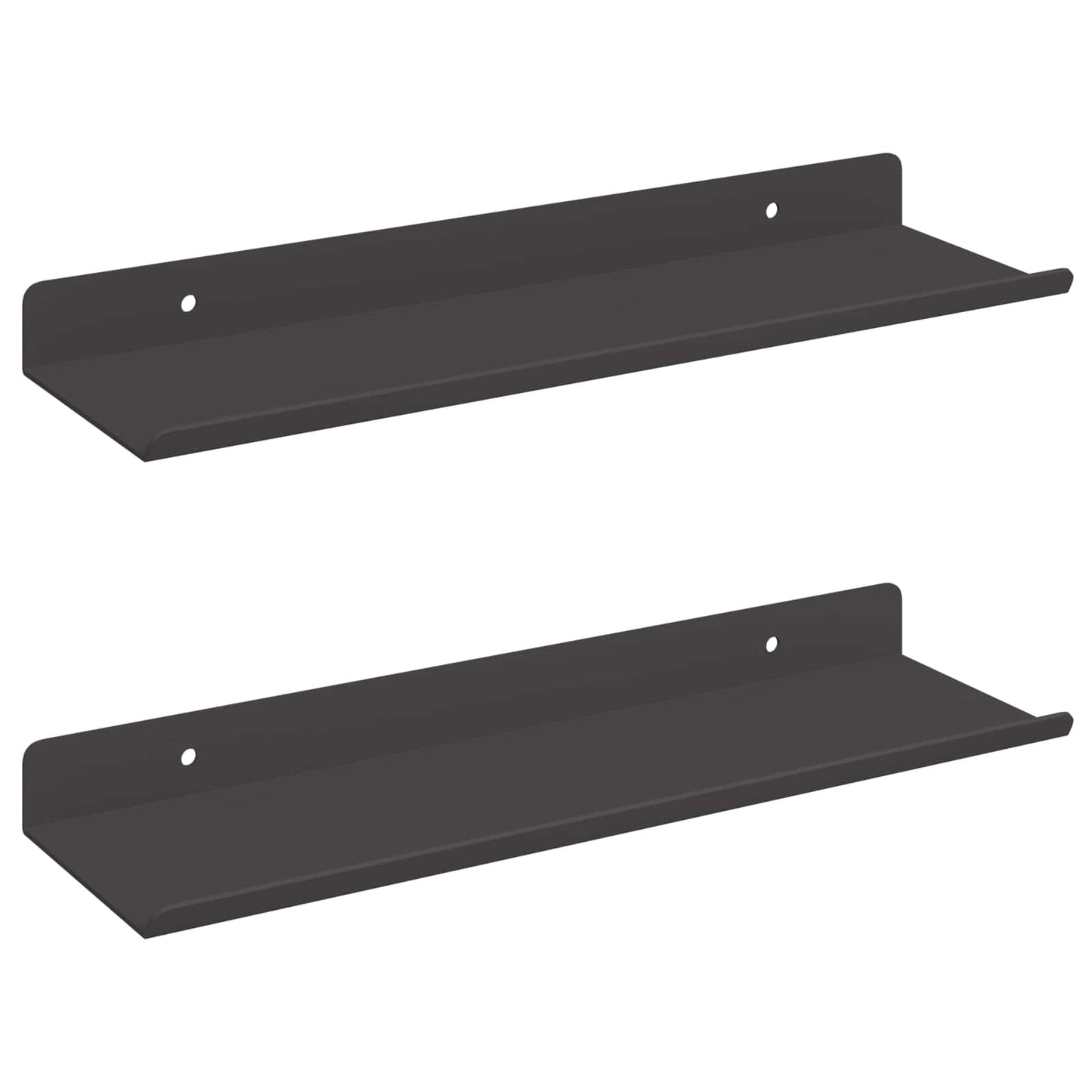 Mensola sospesa 2 pcs Nero 30 x 9 x 2,5 cm Acciaio