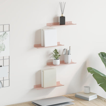 Mensola sospesa 4 pcs Rosa 30 x 9 x 2,5 cm Acciaio