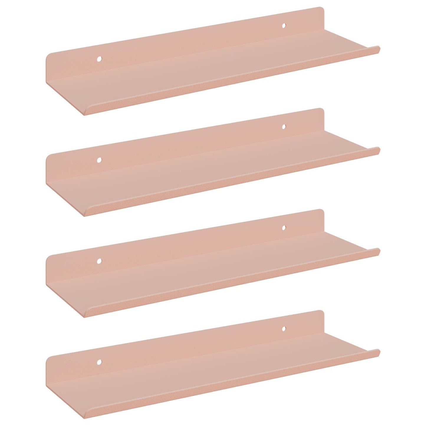 Mensola sospesa 4 pcs Rosa 30 x 9 x 2,5 cm Acciaio