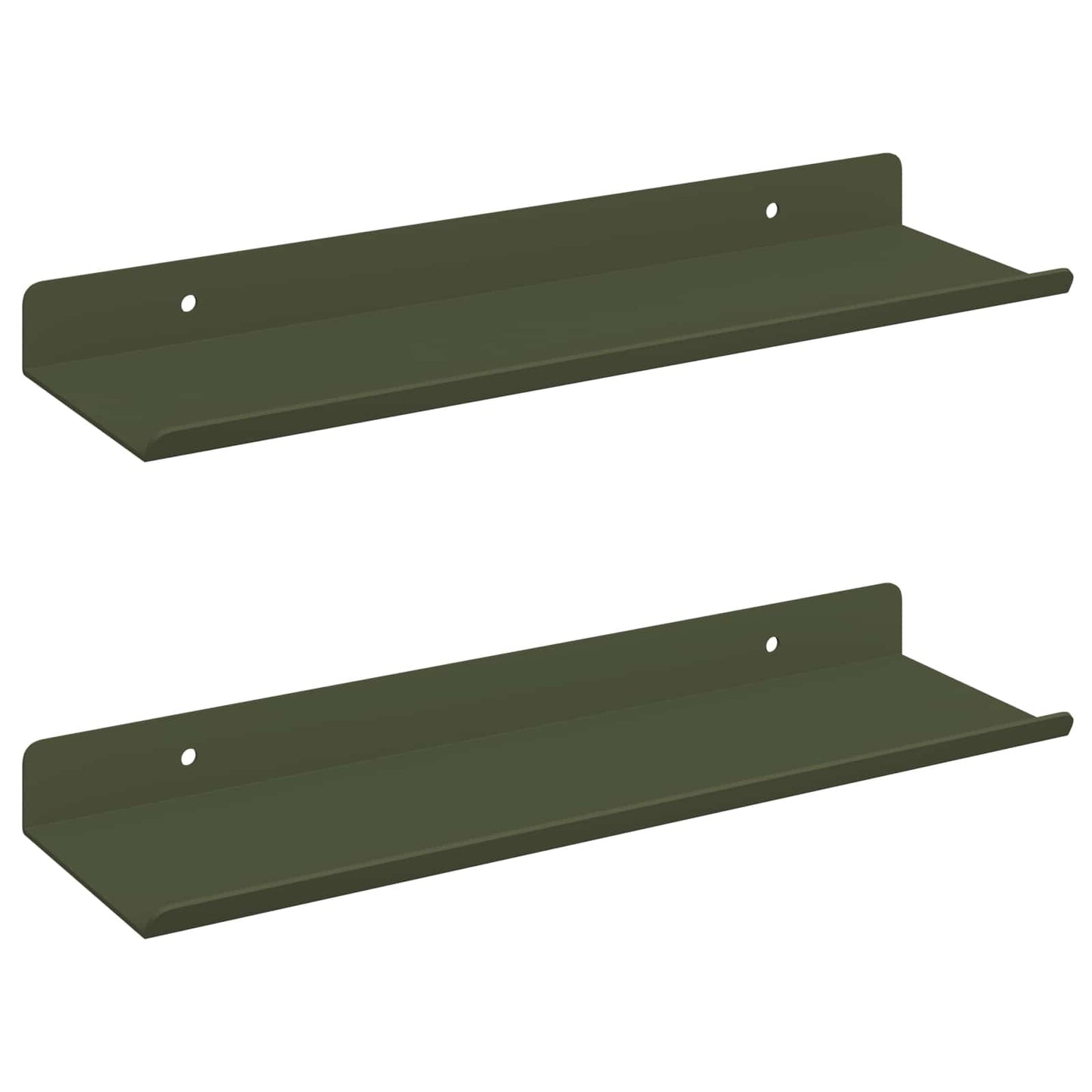 Mensola sospesa 2 pcs Verde oliva 30 x 9 x 2,5 cm Acciaio