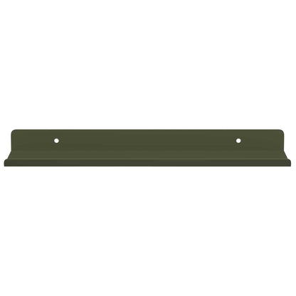 Mensola sospesa 2 pcs Verde oliva 30 x 9 x 2,5 cm Acciaio