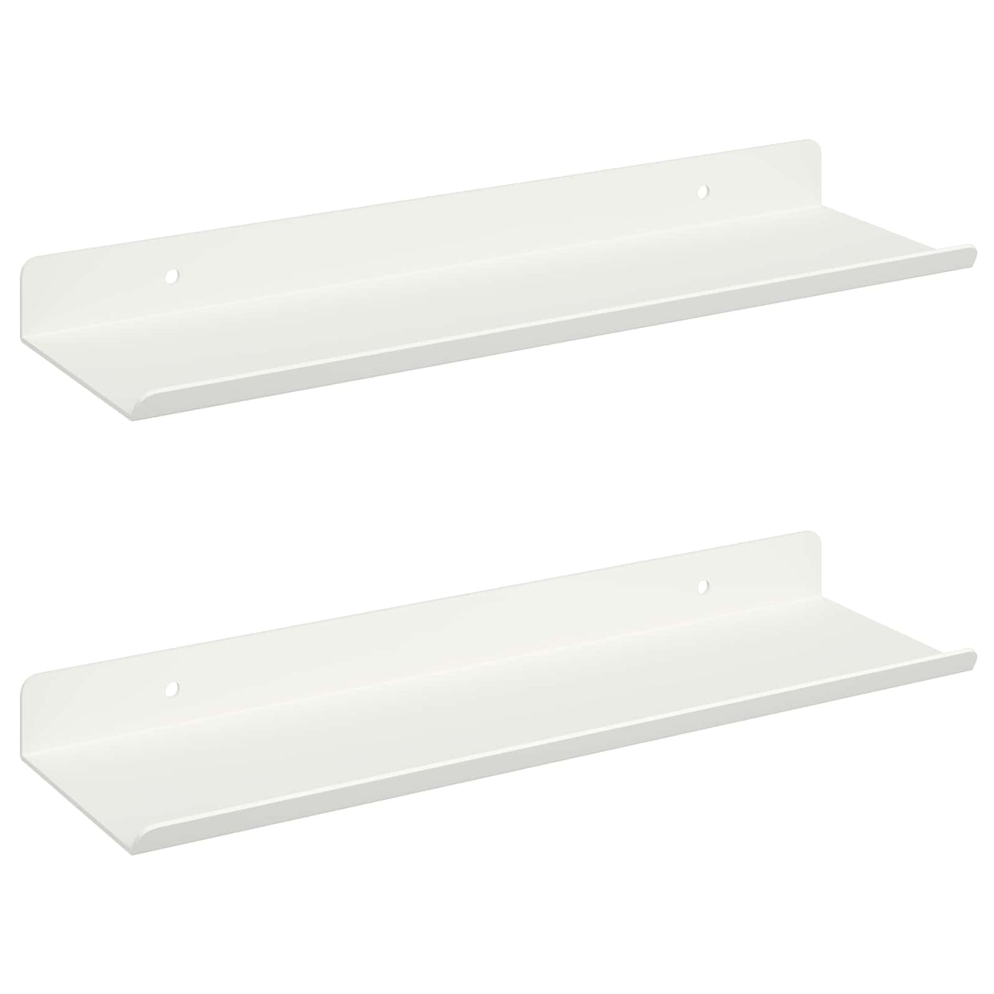 Mensola sospesa 2 pcs Bianco 30 x 9 x 2,5 cm Acciaio
