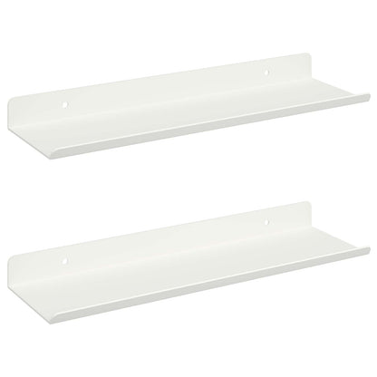 Mensola sospesa 2 pcs Bianco 30 x 9 x 2,5 cm Acciaio